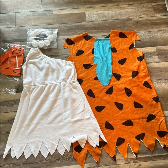 FRED & WIMA FLINTSTONE COUPLES HALLOWEEN COSTUMES NEW - Picture 2 of 3